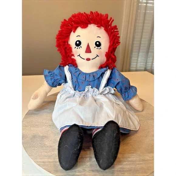 Vintage Raggedy Ann Plush Doll Classic Red Yarn Hair Stuffed Toy - Picture 1 of 6